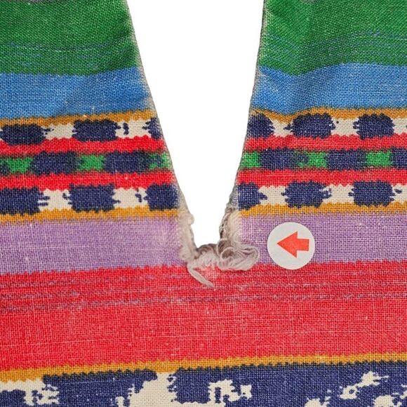 Vintage 60s Loungewear Muumuu Dress Womens XL Multi Southwestern Aztec Kaftan - Picture 8 of 12